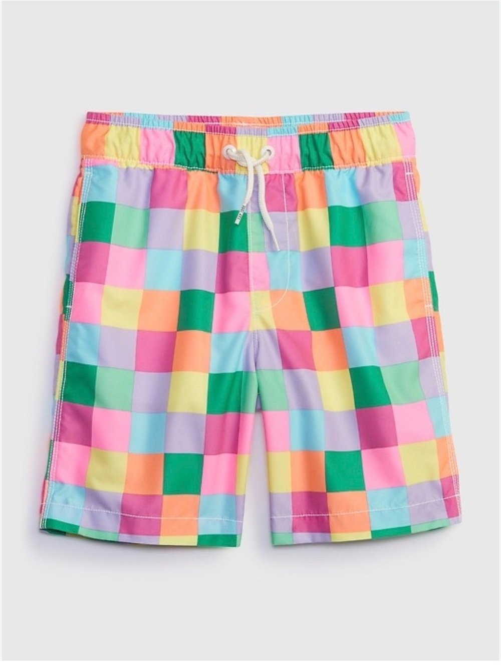 GAP Kids Pastel Checkered Multi-Color Swim Trunks- Size Large (10)
